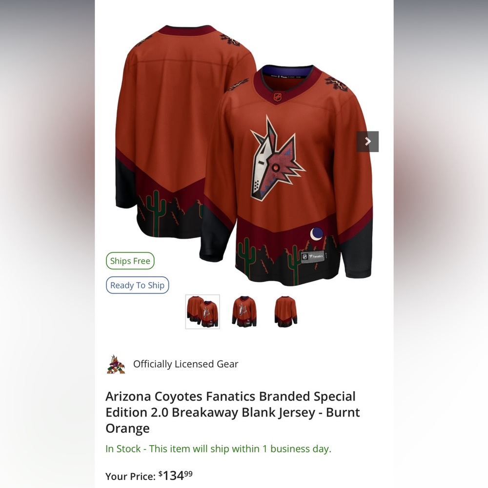 Arizona Coyotes Fanatics Jersey